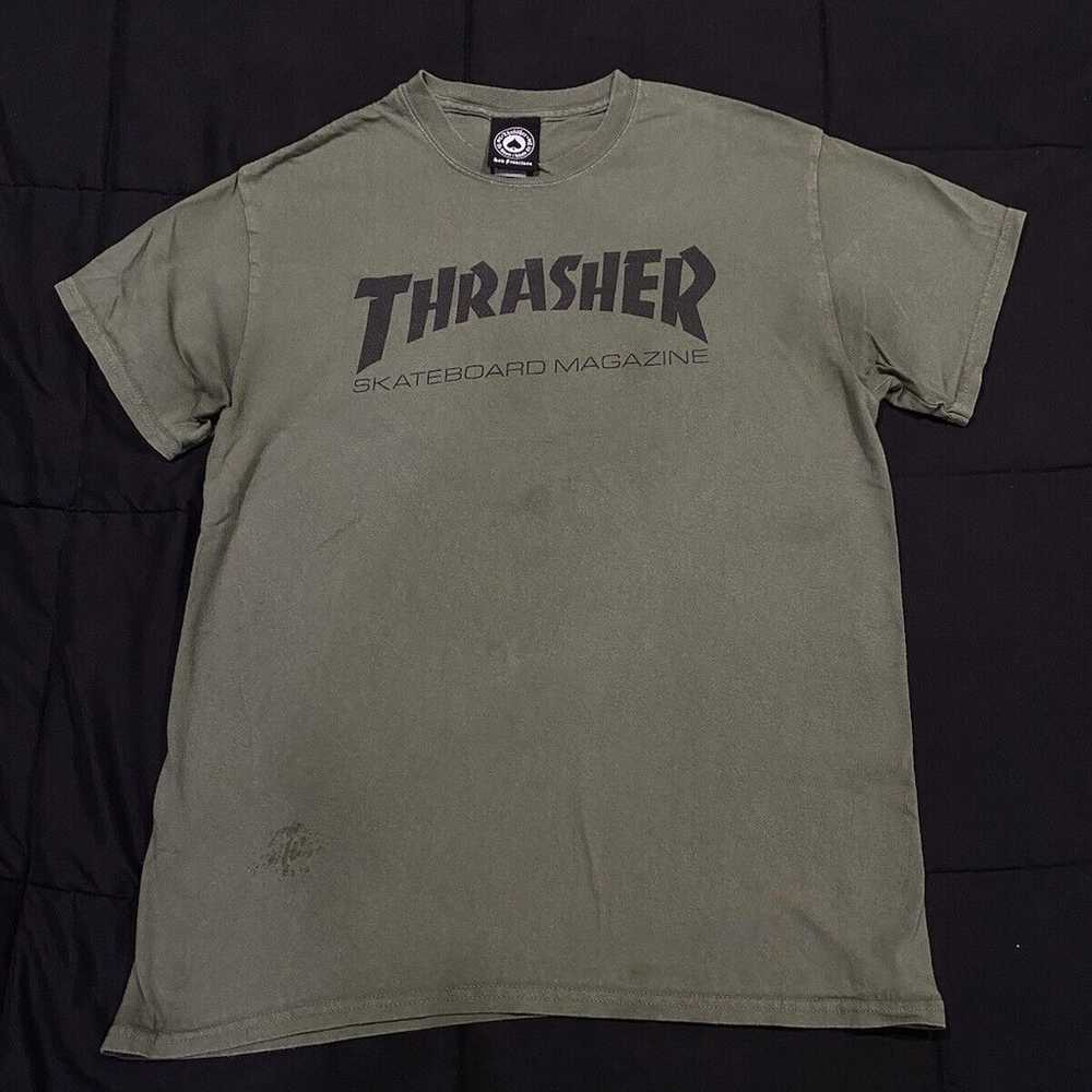 Thrasher Skate Mag T-Shirt Green Army Size Medium… - image 1