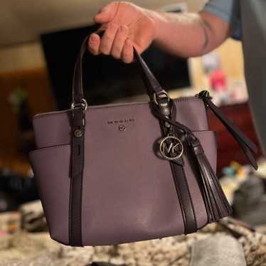 NWOT Michael Kors purple top zip tote