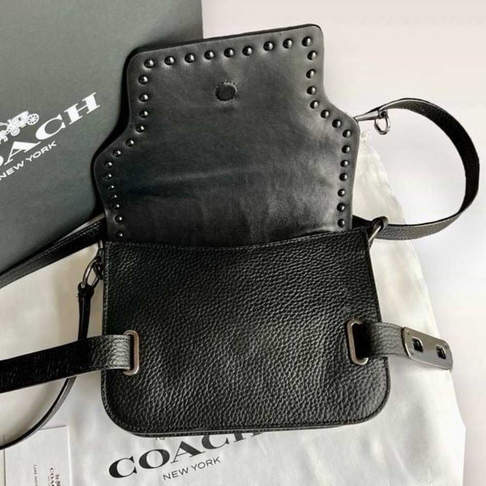 Coach Swagger Saddle / Shoulder Bag Black w/ Rive… - image 8