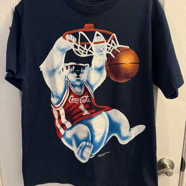 Vintage 1995 Coca Cola Polar Bear Basketball T-sh… - image 1