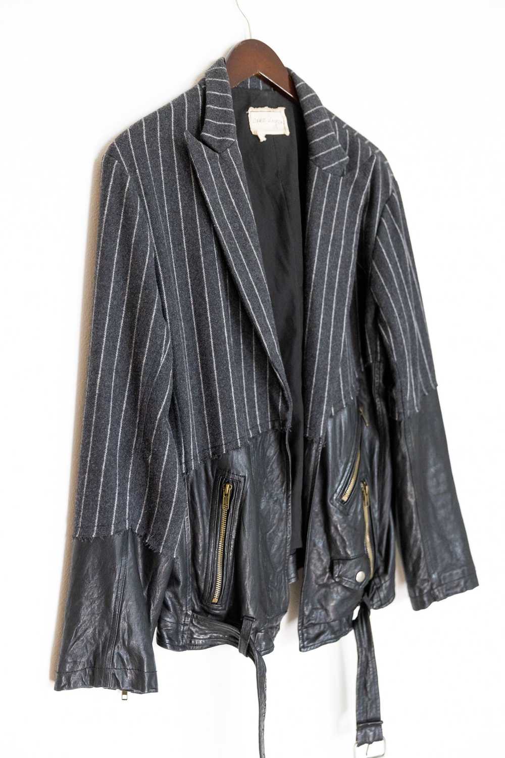 Greg Lauren 50/50 Charcoal Chalkstripe Leather Bl… - image 3