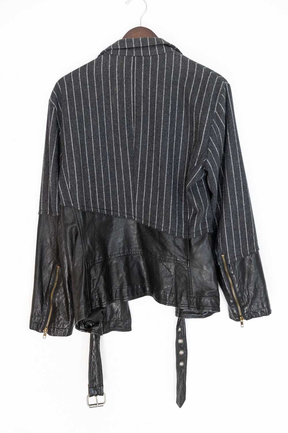 Greg Lauren 50/50 Charcoal Chalkstripe Leather Bl… - image 8