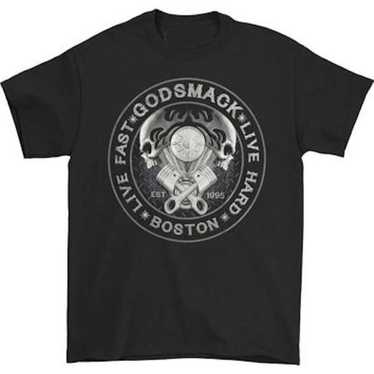 Godsmack Band Tee - Sun Logo / Skulls / Pistons -… - image 1