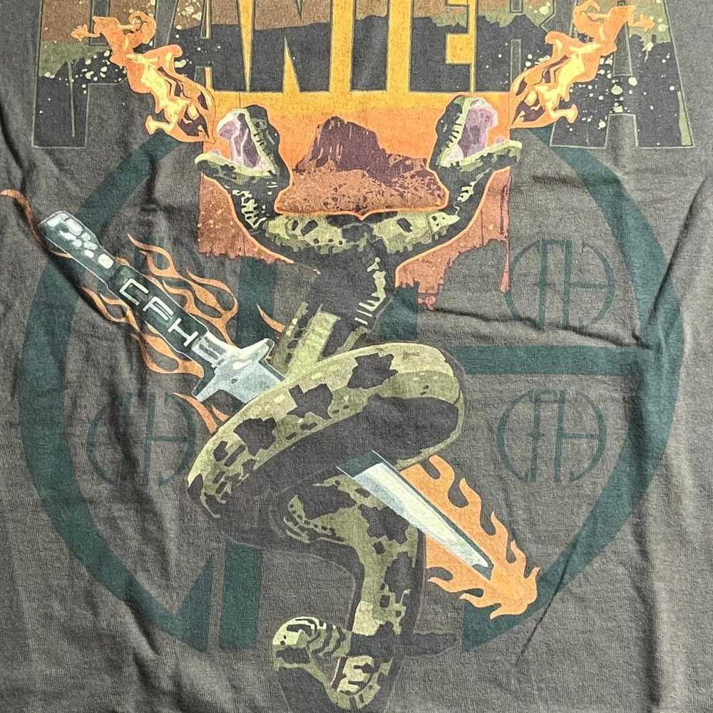 Vtg Pantera T-shirt - Snake & Sword Overdyed Shir… - image 3