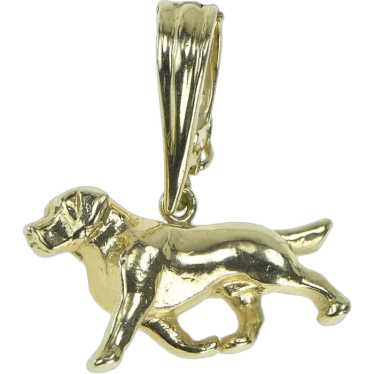 14K 3D Dog Labrador Breed Pet Animal Pendant Yello