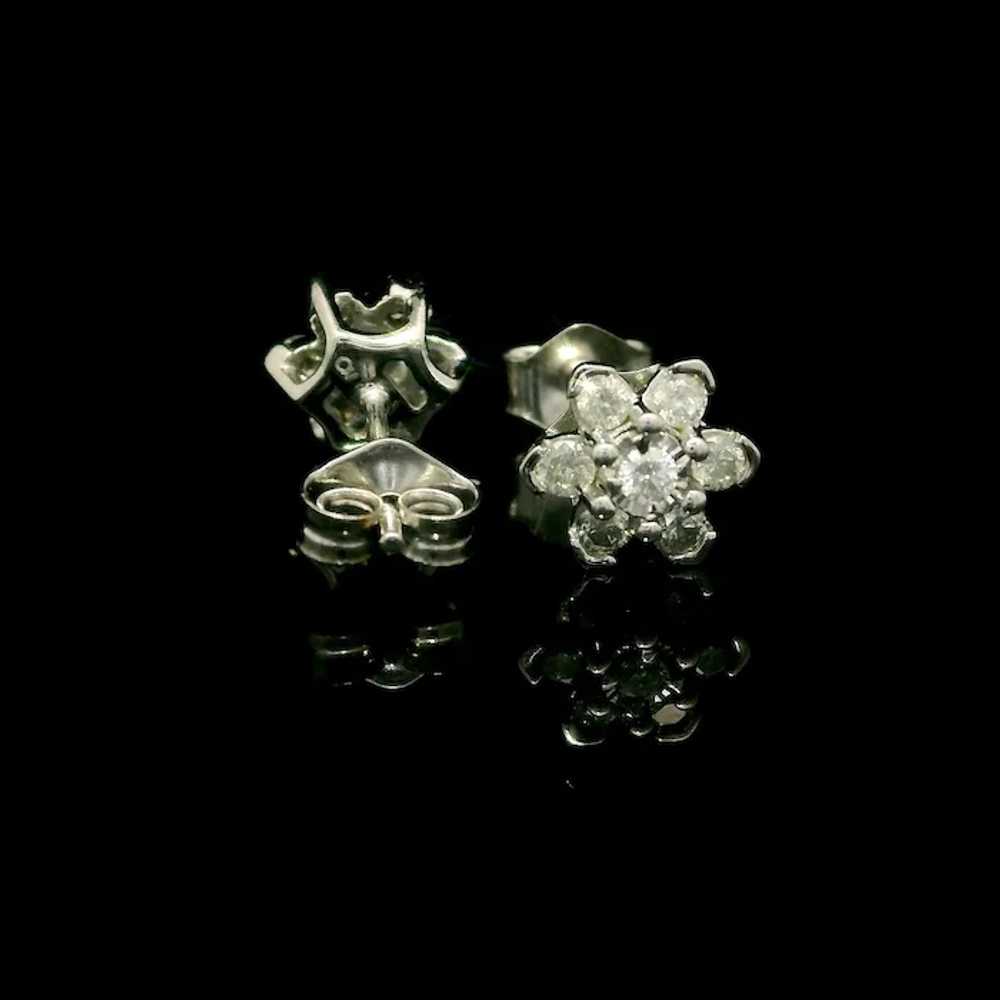 NEW! 10k White Gold 0.25ctw Diamond Petite Flower… - image 10