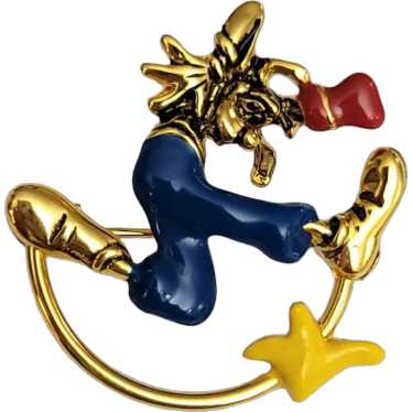 Disney Napier Goofy Red Blue Yellow Enamel Brooch… - image 1