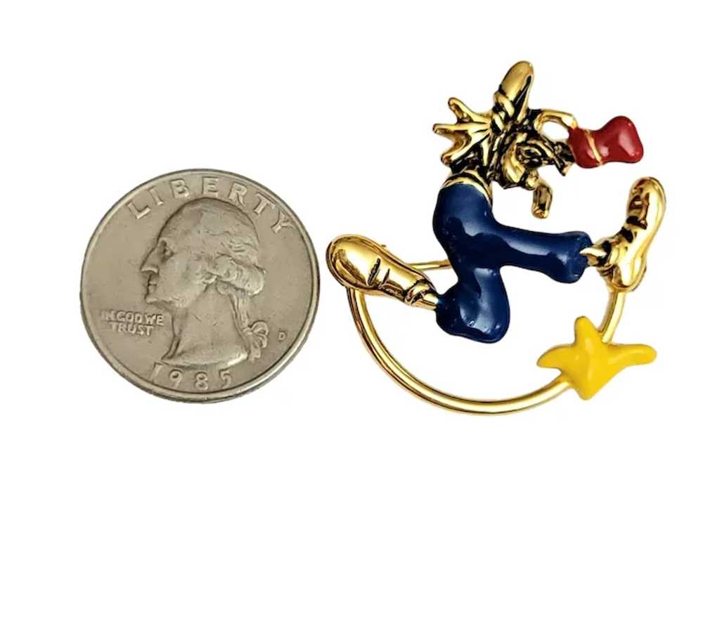 Disney Napier Goofy Red Blue Yellow Enamel Brooch… - image 3