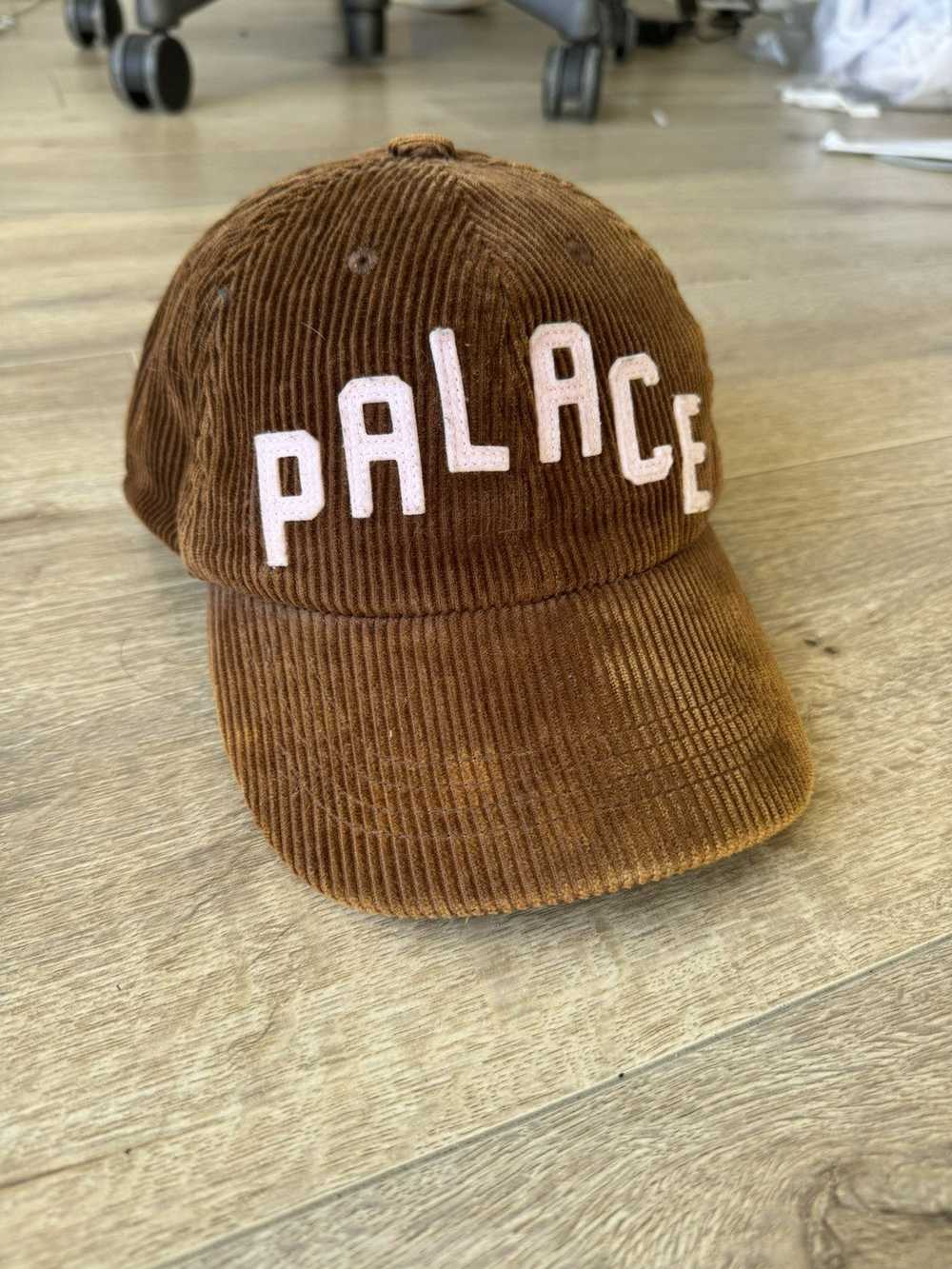 Palace Palace Corduroy Cap (Brown with Pink Logo) - image 1