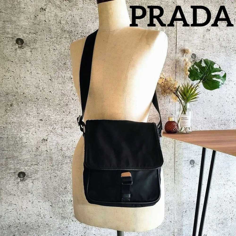 Excellent condition Prada nylon leather shoulder … - image 1