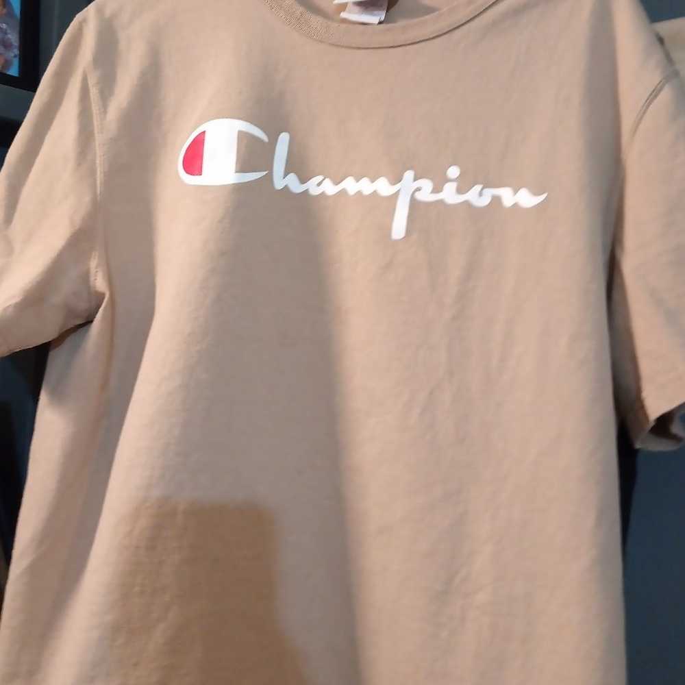 Sizelarge tan vintage champion TeeShirt short sle… - image 1