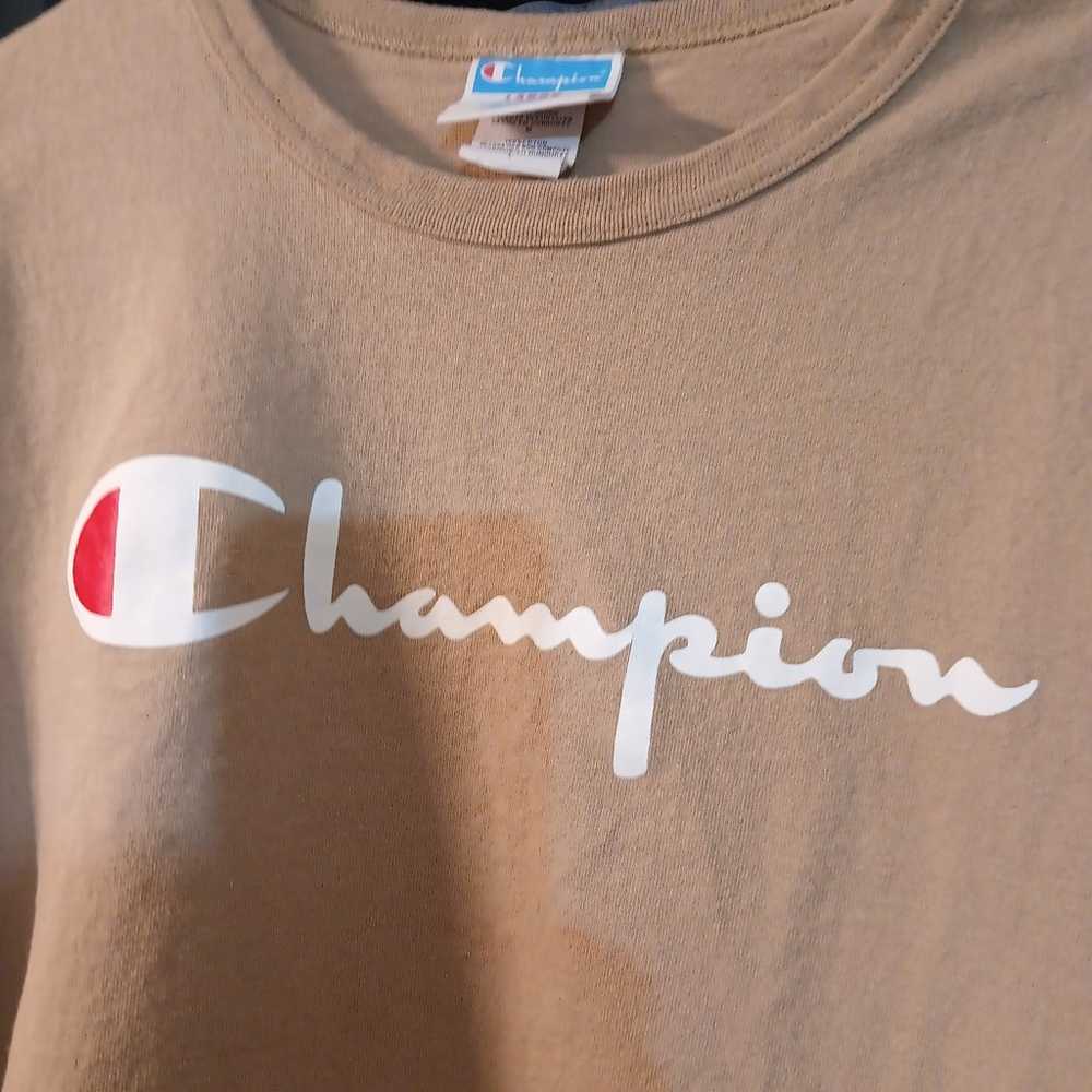 Sizelarge tan vintage champion TeeShirt short sle… - image 4