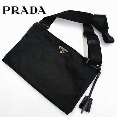 PRADA Tessuto Nylon Shoulder Bag with Triangular L