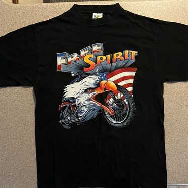 Vintage 1990's Free Spirit Biker T-Shirt Size L - image 1