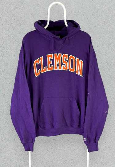 Vintage Champion Purple Hoodie Clemson Mens Large