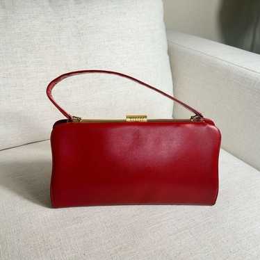 Vintage Normandie Made in Canada Deep Red Handbag… - image 1