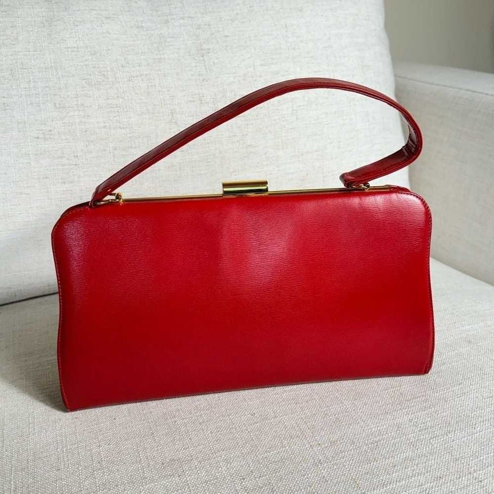 Vintage Normandie Made in Canada Deep Red Handbag… - image 4