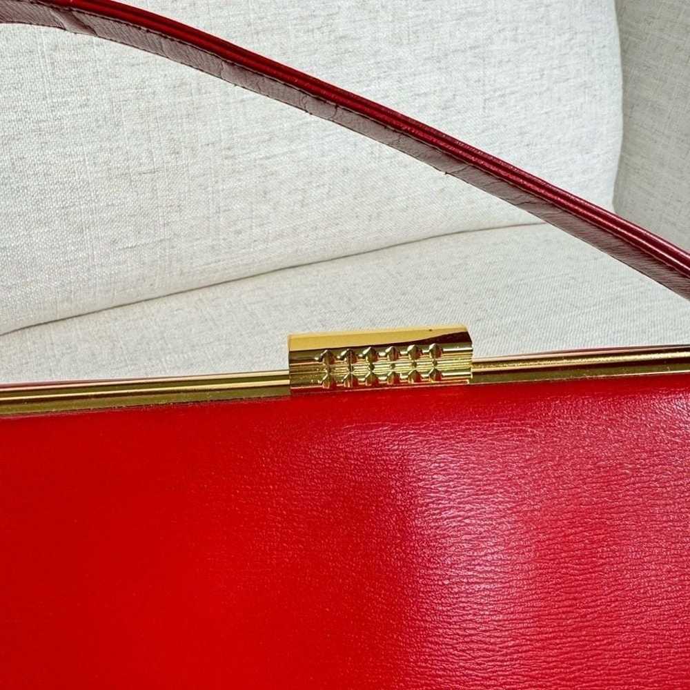 Vintage Normandie Made in Canada Deep Red Handbag… - image 8