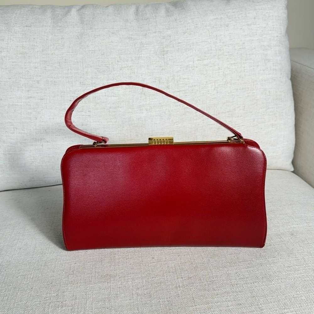 Vintage Normandie Made in Canada Deep Red Handbag… - image 9