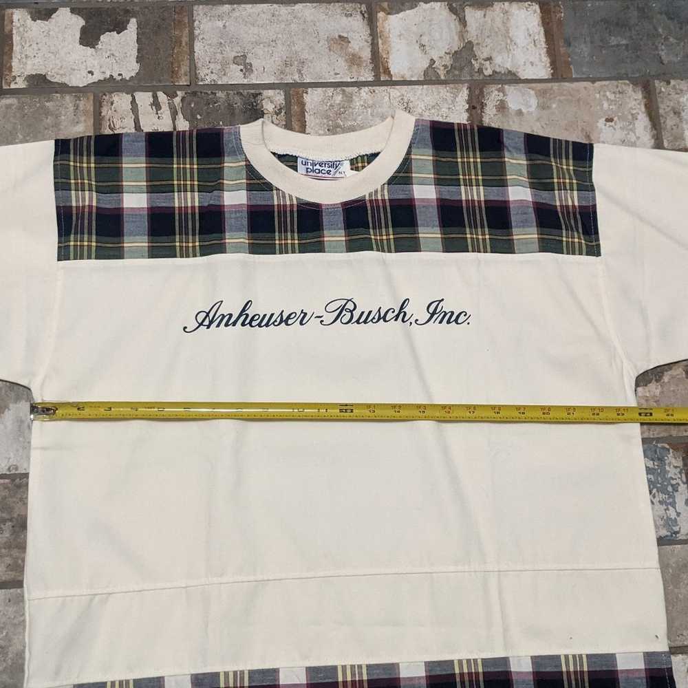 Vintage Anheuser Busch Inc. Large Plaid Short Sle… - image 5