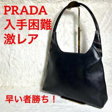 Hard-to-find PRADA plastic handle leather one-sho… - image 1