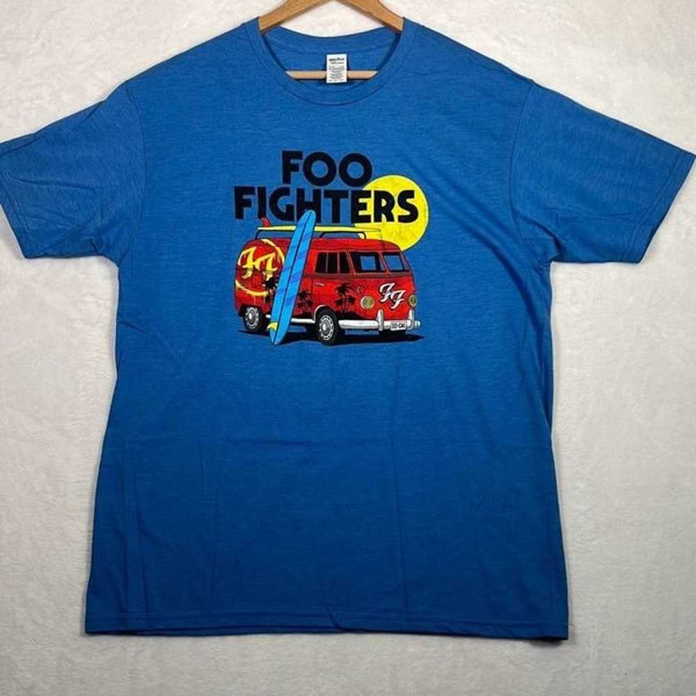 Foo Fighters vintage Van tour blue red short slee… - image 1