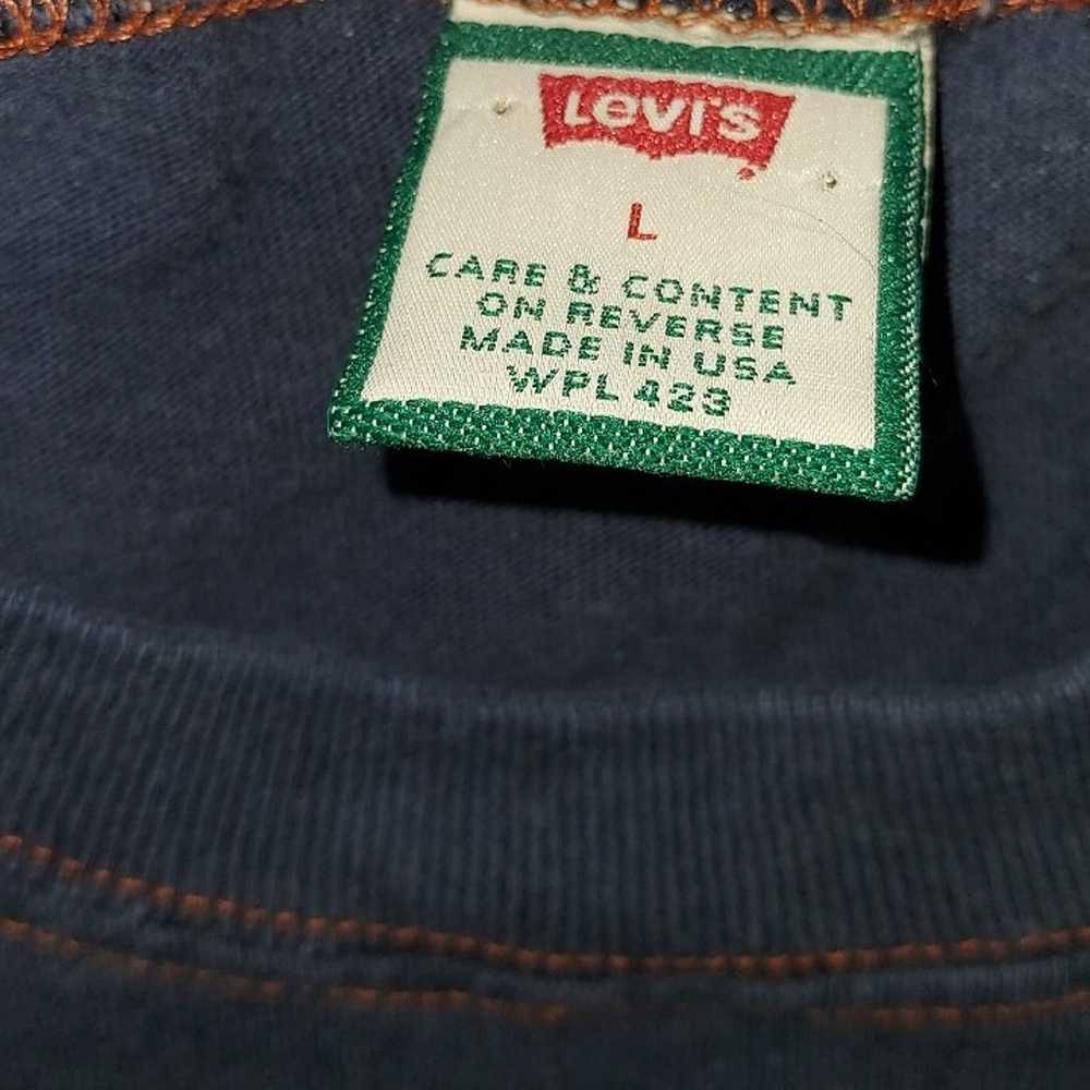 VTG 90s Levi's Red Tab T-shirt Men's L Blue Logo … - image 3