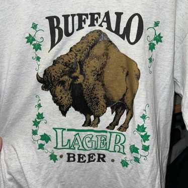 Vintage 90s Buffalo Lager Beer Flying Bison Rare … - image 1