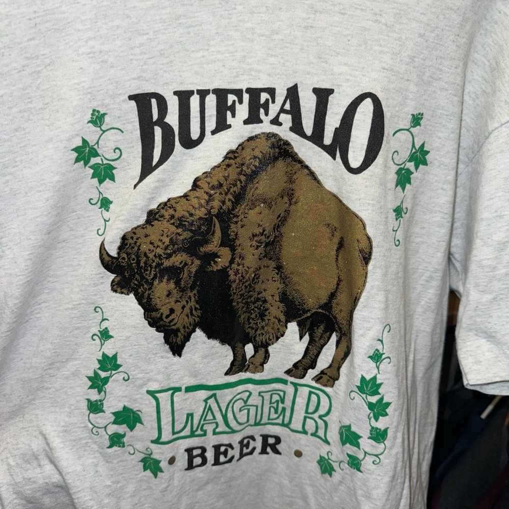 Vintage 90s Buffalo Lager Beer Flying Bison Rare … - image 2