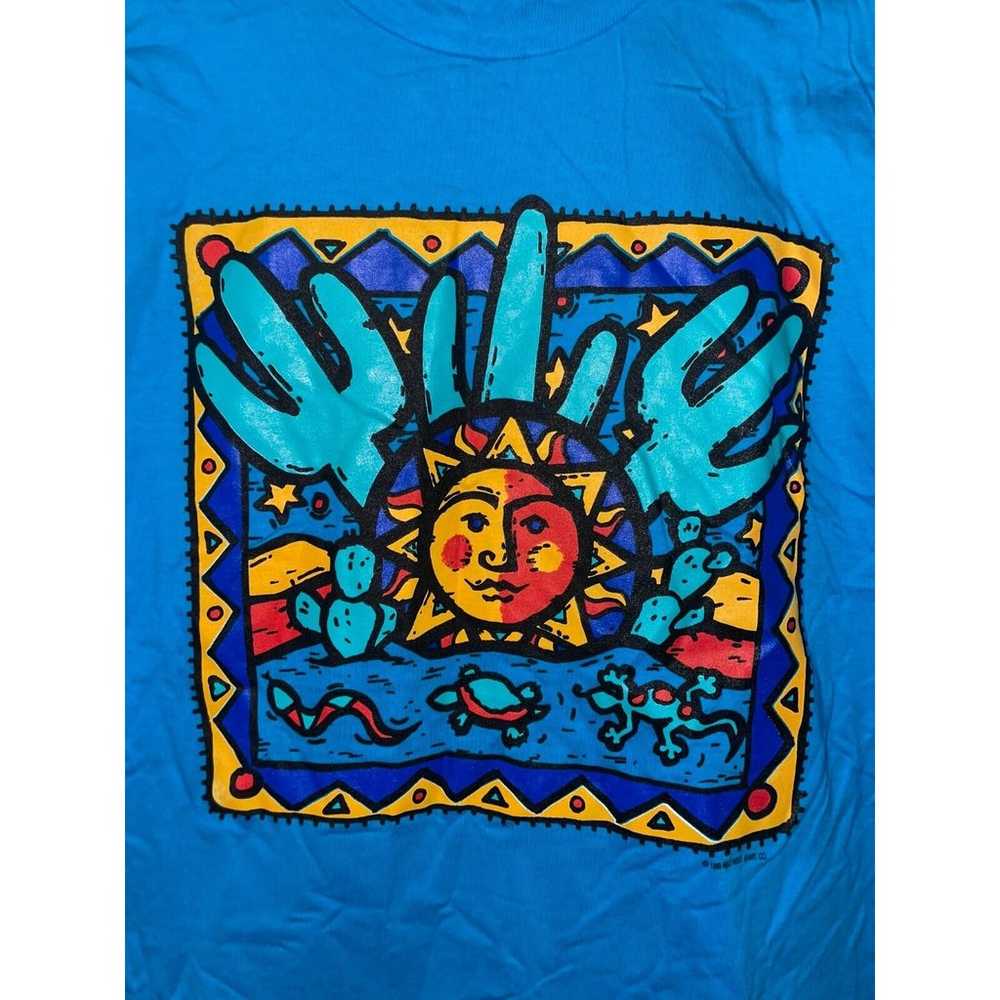 90s Vintage Jerzees Wild West Sun Art Desert Artw… - image 2