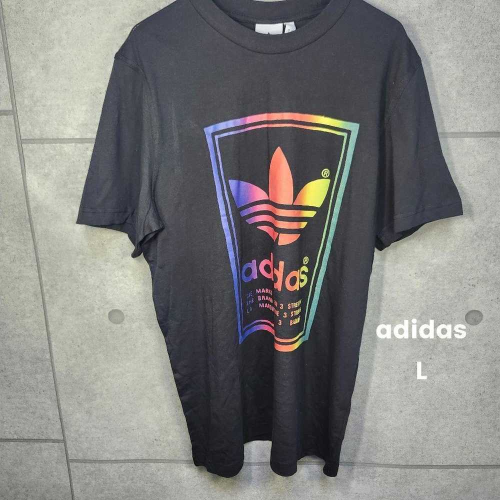 Adidas vintage t-shirt, size L, black. - image 1