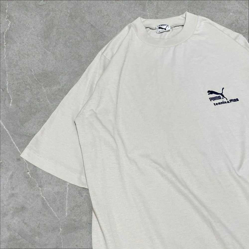 90s PUMA Single Stitch Embroidered Logo Point T-s… - image 2