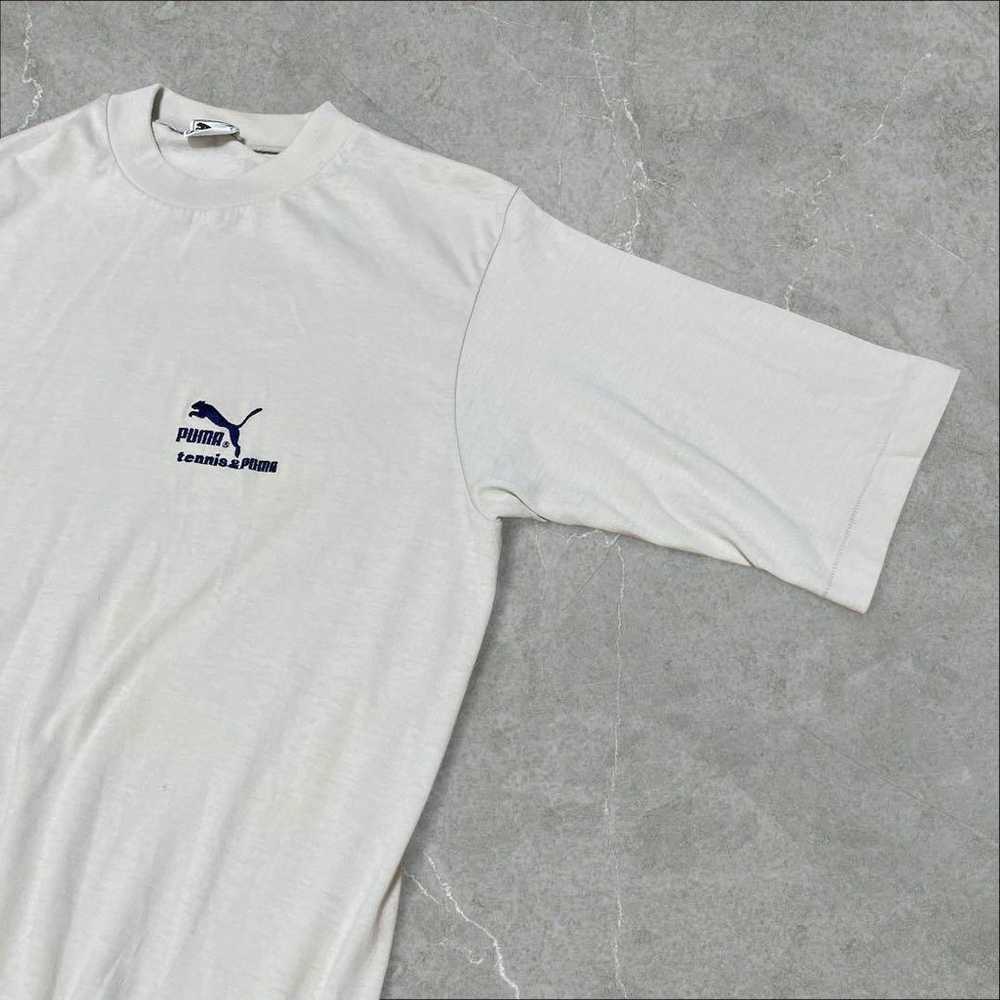 90s PUMA Single Stitch Embroidered Logo Point T-s… - image 3