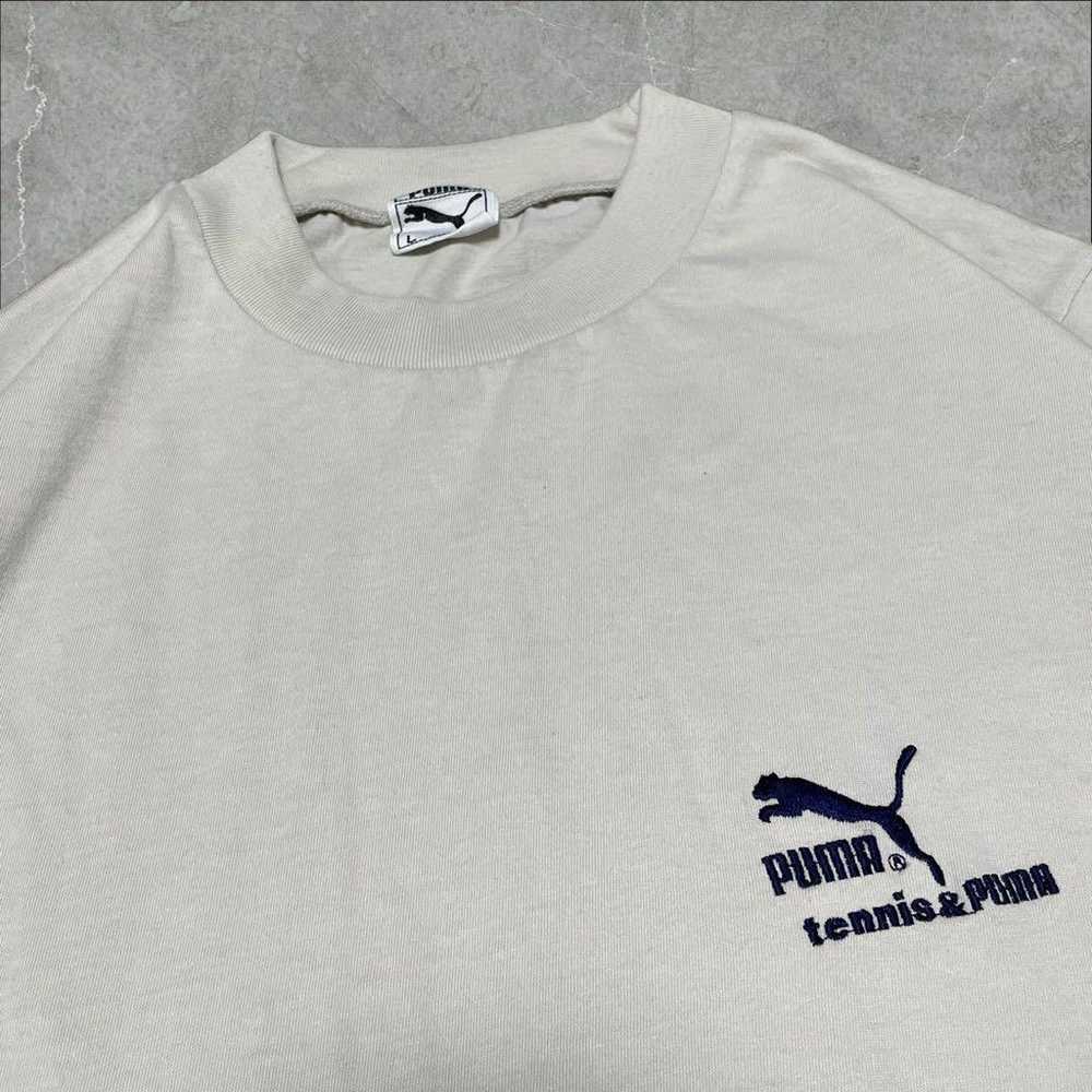 90s PUMA Single Stitch Embroidered Logo Point T-s… - image 5