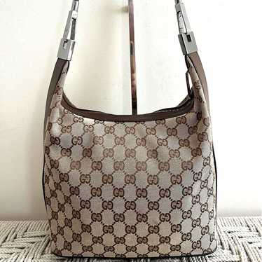 Gucci GG Monogram Canvas and Leather Shoulder Bag