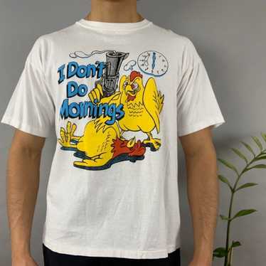 Vtg 90s awesome I don’t do mornings tee