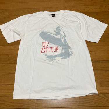 LED ZEPPELIN TEE Red Zeppelin White Band T-shirt.