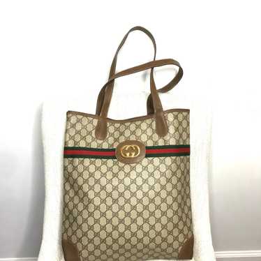 Authentic Gucci large brown tote bag