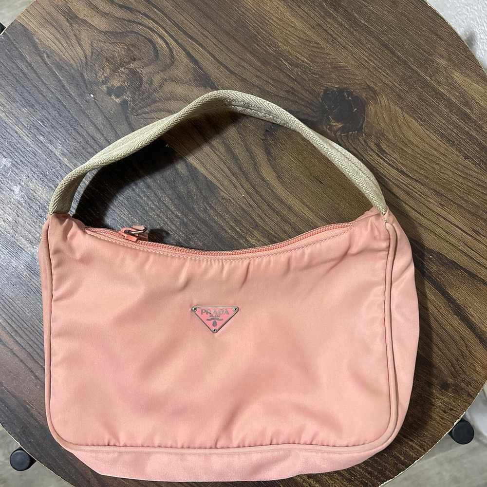 Y2k Prada Tessuto blush pink hobo shoulder bag - image 2