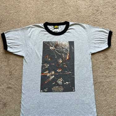 Vintage Star Wars Ringer Tee Shirt Large Death St… - image 1