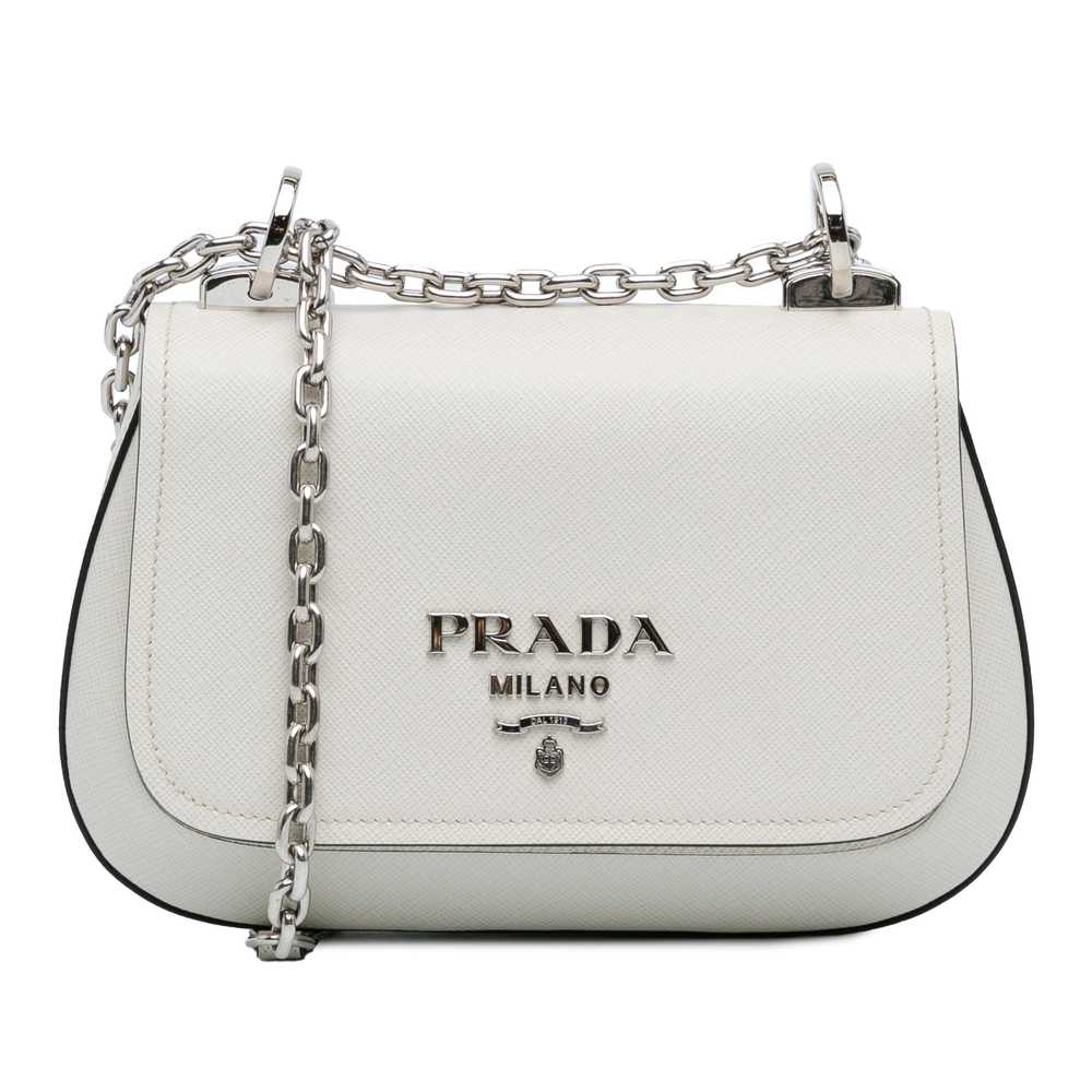 Product Details Prada White Saffiano Lux Chain Cr… - image 1