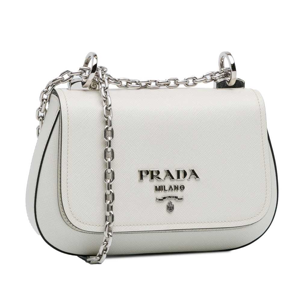 Product Details Prada White Saffiano Lux Chain Cr… - image 2