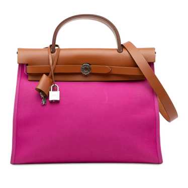 Product Details Hermes Pink Toile Herbag Zip 31