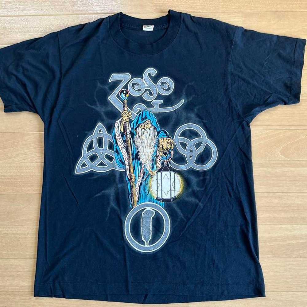 Red Led Zeppelin Zoso Logo Vintage T-Shirt - image 2