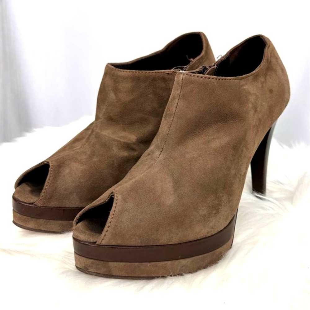 Daniel Footwear Brown Suede Leather Heeled Bootie… - image 1