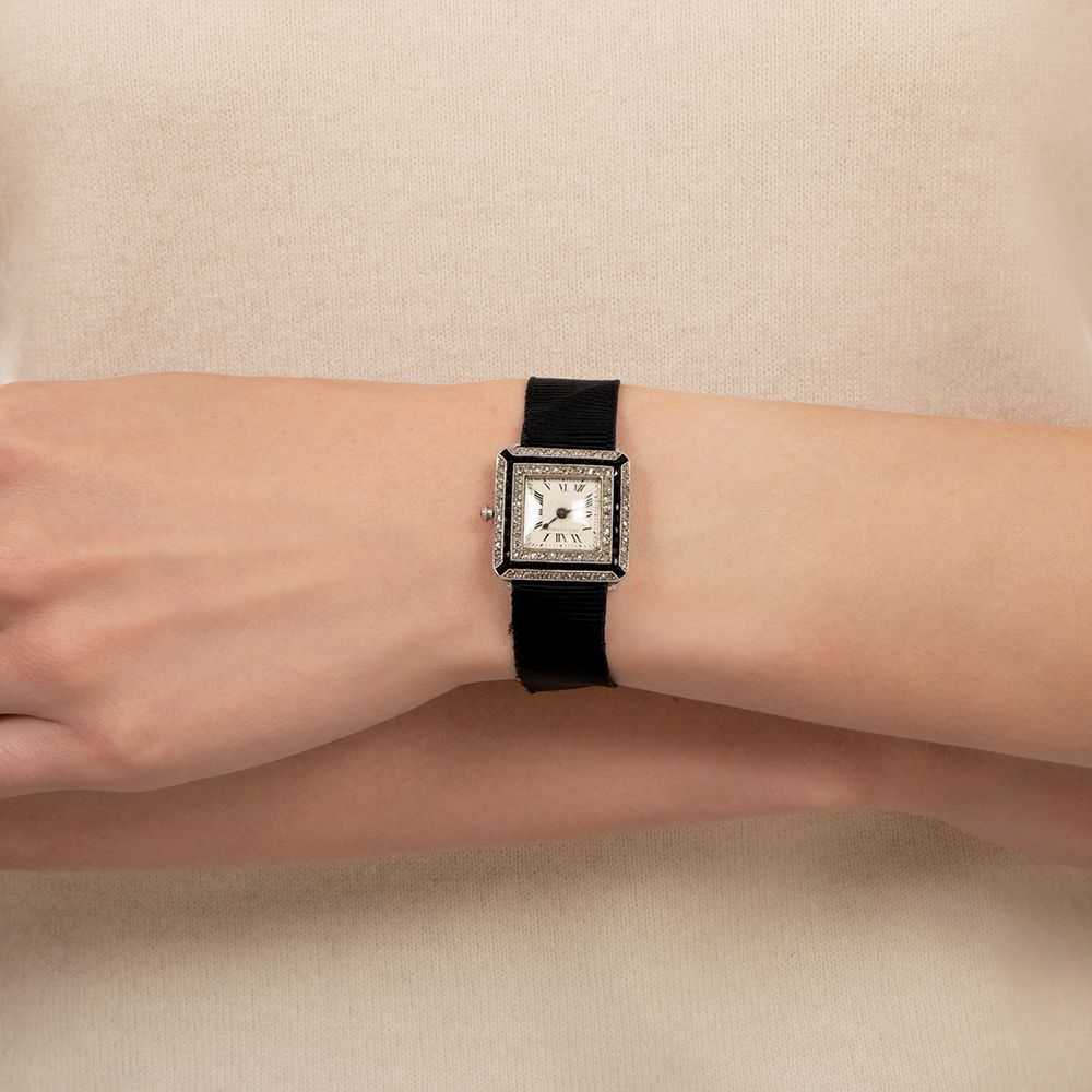 Art Deco Onyx and Diamond Watch by Dreicer & Co. - image 3