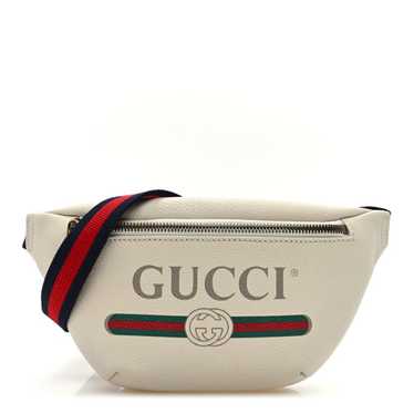 GUCCI Grained Calfskin Small Logo Belt Bag White - image 1