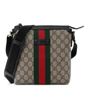 GUCCI GG Supreme Monogram Web Messenger Bag Black