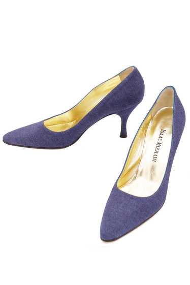 1990s Isaac Mizrahi Shoes Denim Heels Pointed Toe 