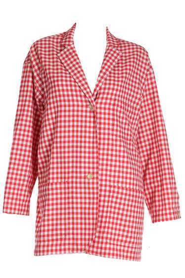 S/S 1989 Isaac Mizrahi Red Gingham Lightweight Sha